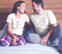 Stick Boy & Girl Heart Line Matching Outfits: Perfect Couple's Gift for Valentine's Day