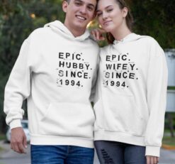 Epic Hubby & Wifey Since [Date] - Custom Matching Set for Couples' Outfits